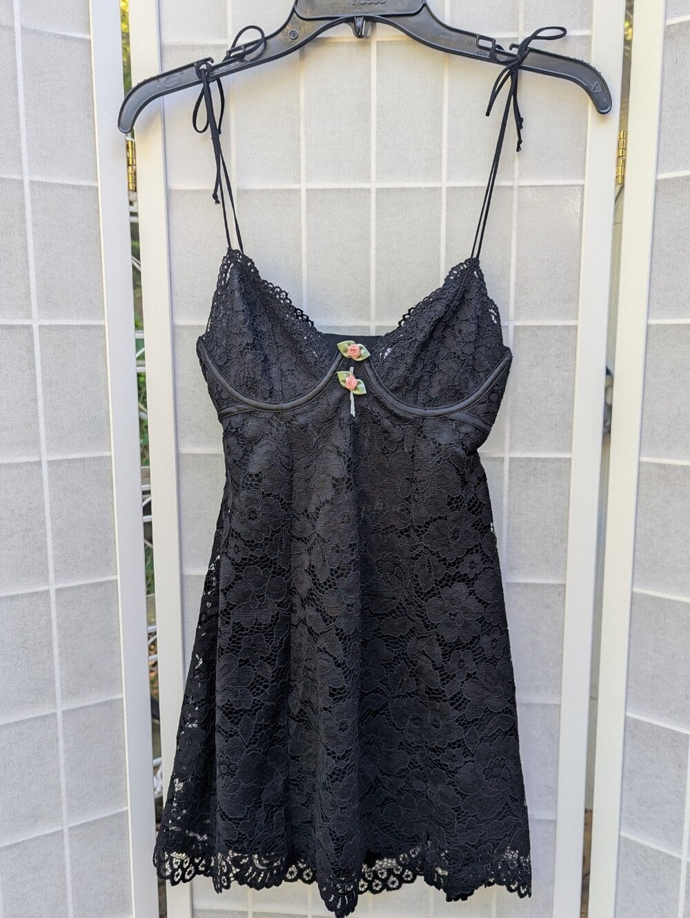 For Love And Lemons Black Creamsicle Lace Slip Dress XS NWT